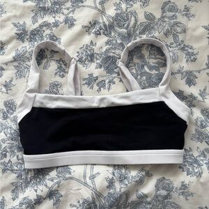 Women's Black and White Sports Bra